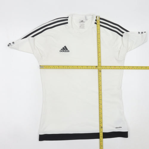 Adidas Men’s White Small Athletic Fit Short Sleeve Sports T-Shirt