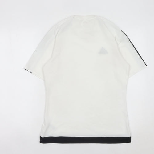 Adidas Men’s White Small Athletic Fit Short Sleeve Sports T-Shirt