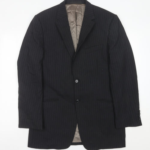 Marks and Spencer Men’s Grey Pinstripe Wool Blazer Jacket 40” Chest L