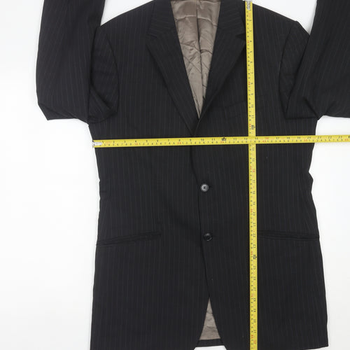 Marks and Spencer Men’s Grey Pinstripe Wool Blazer Jacket 40” Chest L