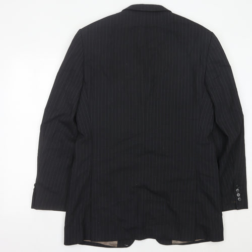 Marks and Spencer Men’s Grey Pinstripe Wool Blazer Jacket 40” Chest L