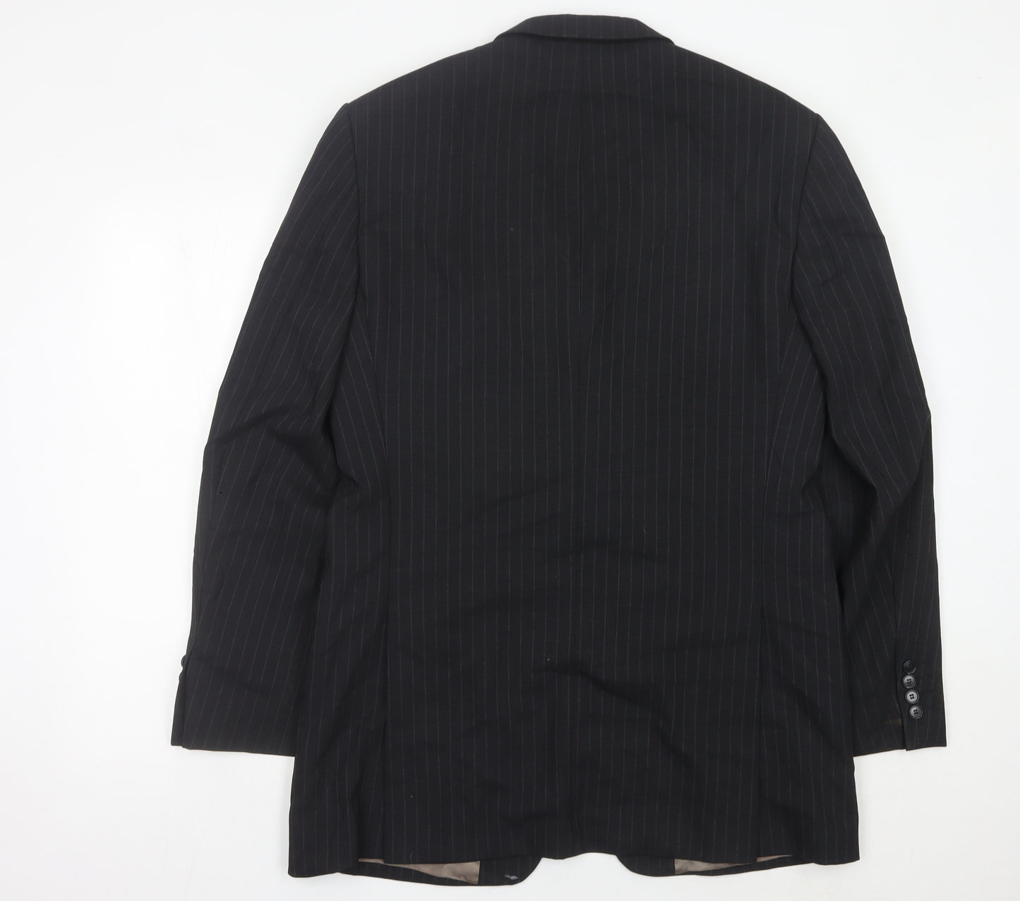 Marks and Spencer Men’s Grey Pinstripe Wool Blazer Jacket 40” Chest L