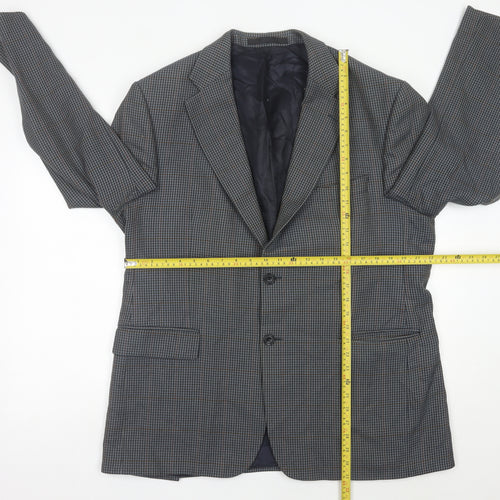 Marks and Spencer Mens Blue Checked Wool Blazer Jacket 44 M
