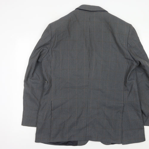 Marks and Spencer Mens Blue Checked Wool Blazer Jacket 44 M