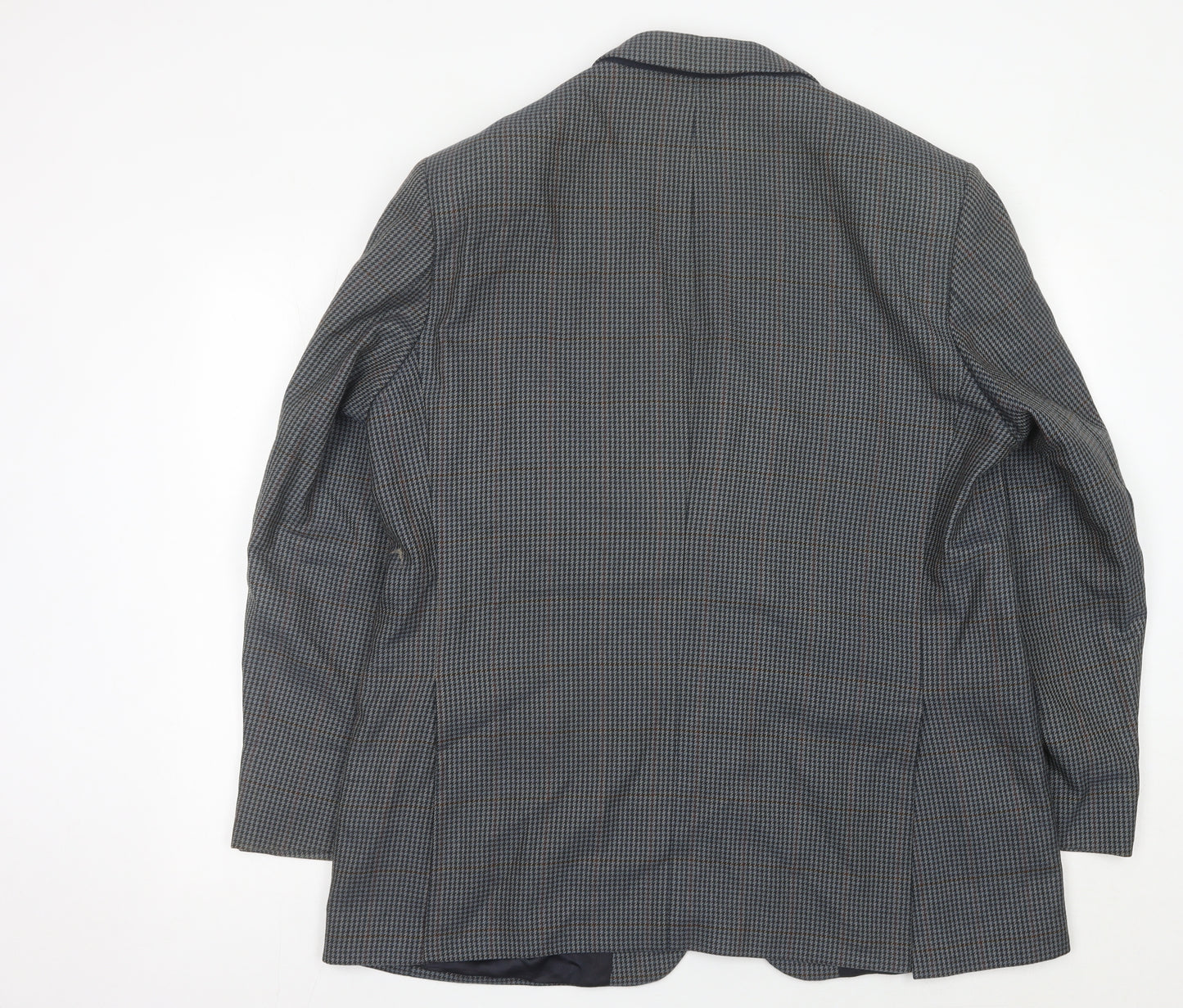 Marks and Spencer Mens Blue Checked Wool Blazer Jacket 44 M