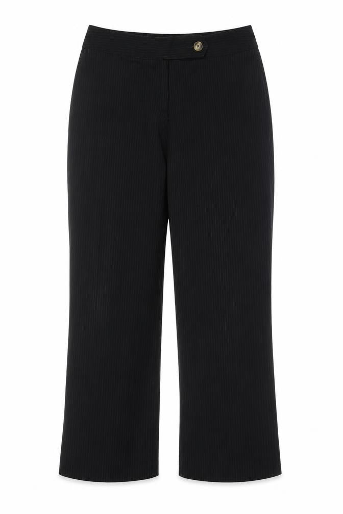 Marks and Spencer Womens Black Pinstripe Dress Pants Size 18 Regular