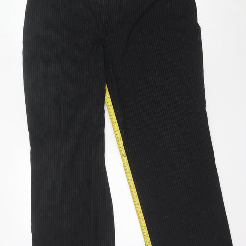 Marks and Spencer Womens Black Pinstripe Dress Pants Size 18 Regular