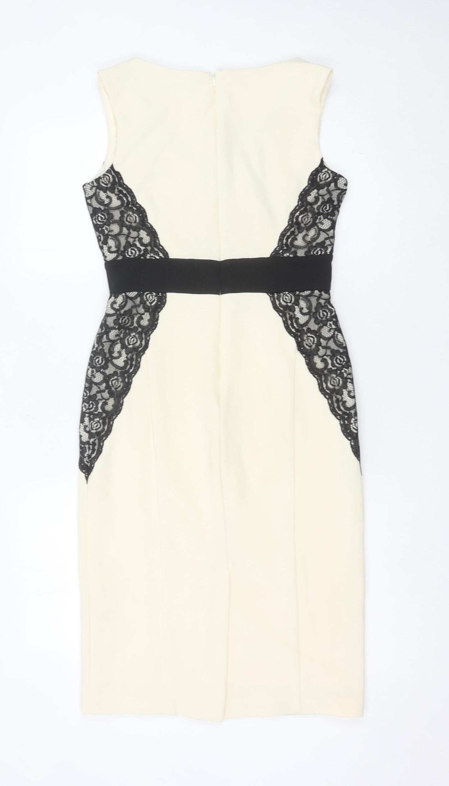 Star by Julien Macdonald Women’s Black White Lace Sheath Dress Size 10