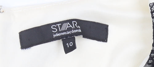 Star by Julien Macdonald Women’s Black White Lace Sheath Dress Size 10