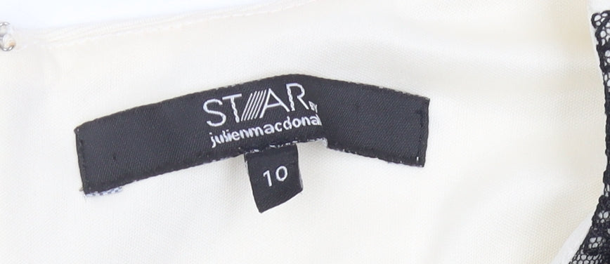 Star by Julien Macdonald Women’s Black White Lace Sheath Dress Size 10