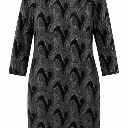 Quiz Women’s Black Paisley Bodycon Dress Size 12 Stretch Velvet