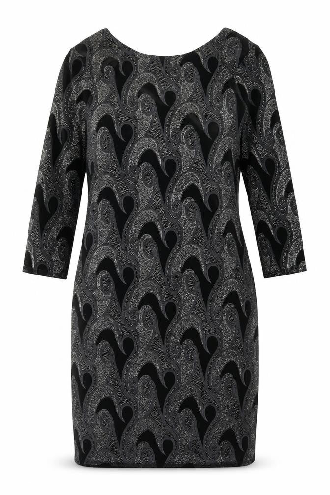 Quiz Women’s Black Paisley Bodycon Dress Size 12 Stretch Velvet
