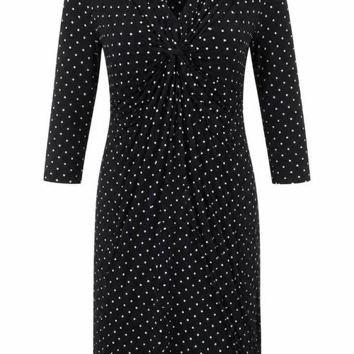 Laura Ashley Womens Black Polka Dot Sheath Dress Size 12
