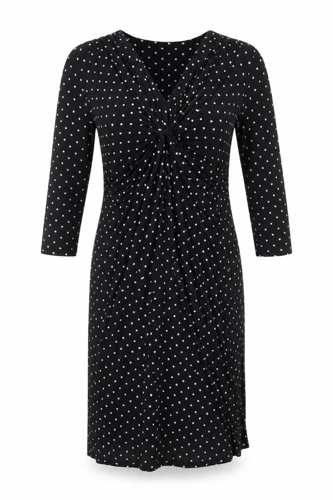 Laura Ashley Womens Black Polka Dot Sheath Dress Size 12