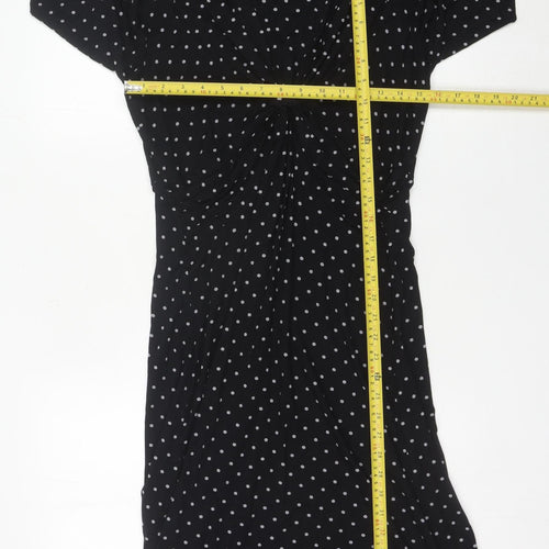 Laura Ashley Womens Black Polka Dot Sheath Dress Size 12