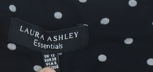 Laura Ashley Womens Black Polka Dot Sheath Dress Size 12