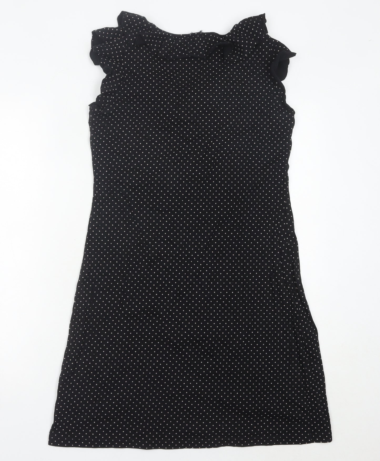 Next Women’s Black Polka Dot Cotton Knee Length Shift Dress Size 12
