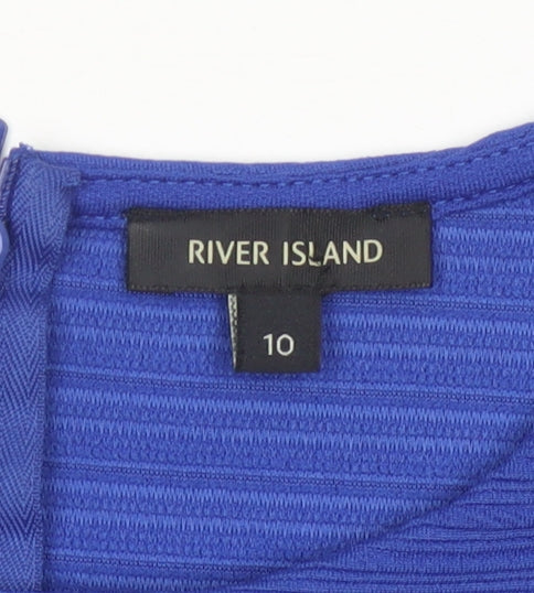 River Island Women’s Blue Bodycon Dress Size 10 Sleeveless Party Wear