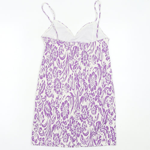 Zara Women Purple Floral Slip Dress Size 8 Short Summer
