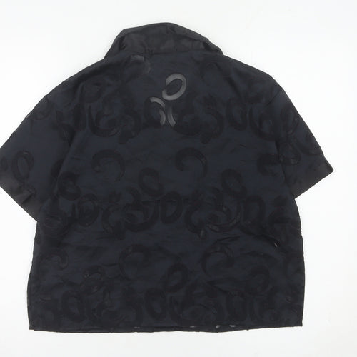 Disney Women Black Satin Mickey Mouse Pyjama Shirt Top S