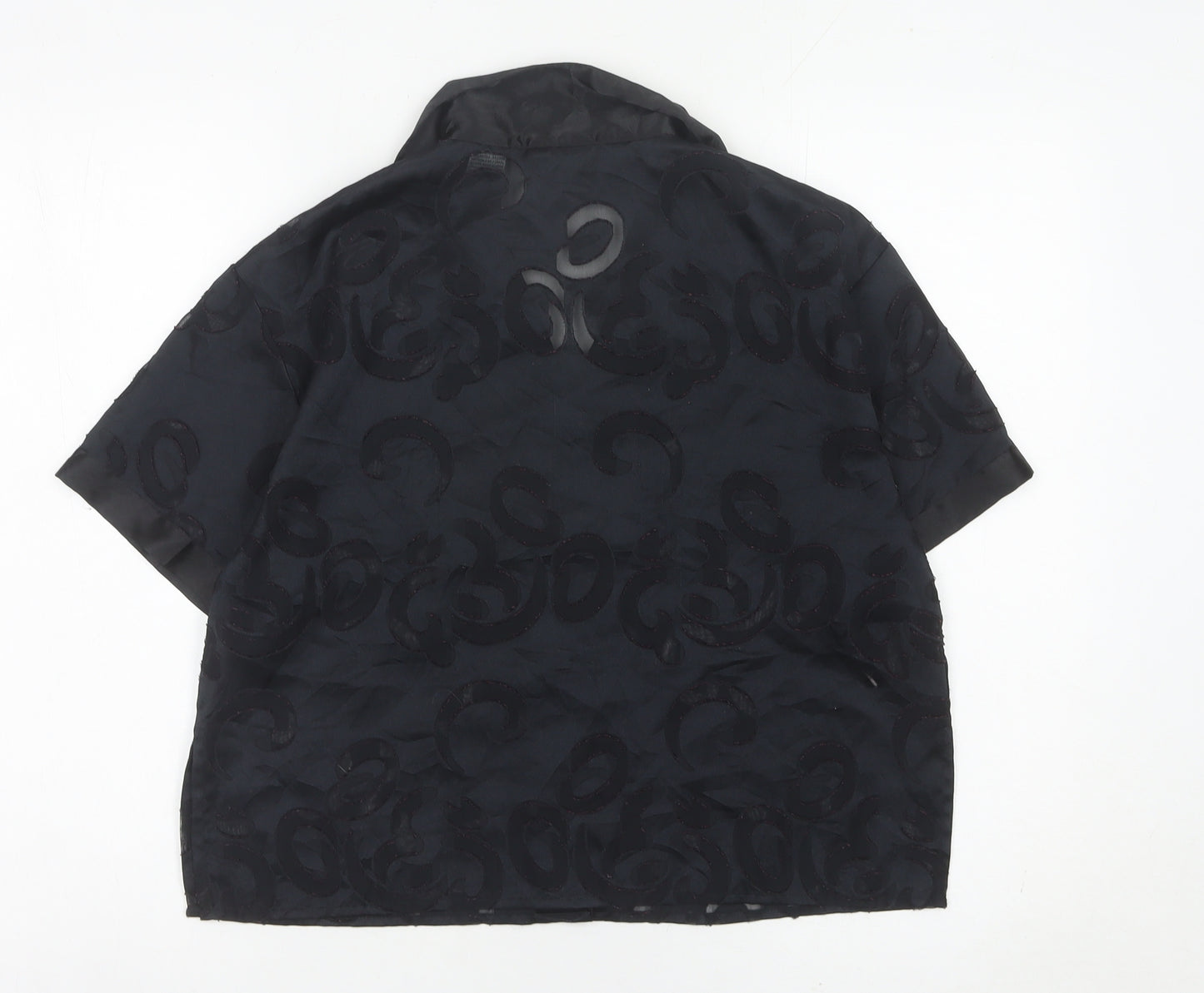 Disney Women Black Satin Mickey Mouse Pyjama Shirt Top S