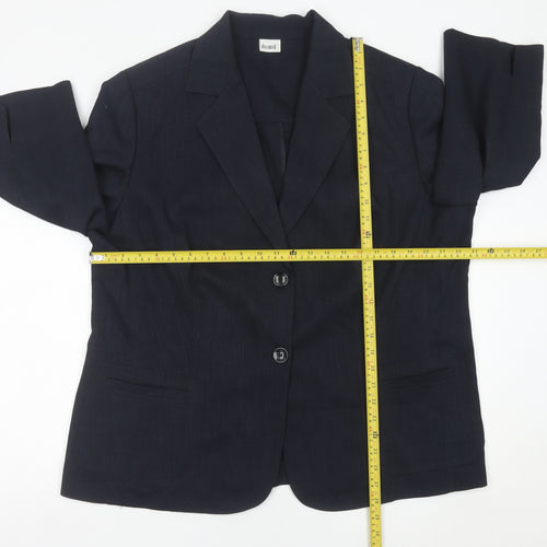 Delmod Womens Black Plus Size 22 Regular Fit Blazer Jacket