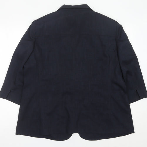 Delmod Womens Black Plus Size 22 Regular Fit Blazer Jacket