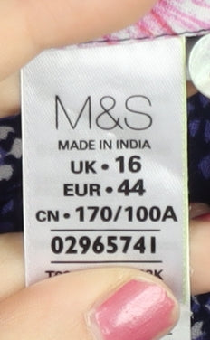 Marks and Spencer Womens Multicoloured Floral Tunic Blouse Size 16