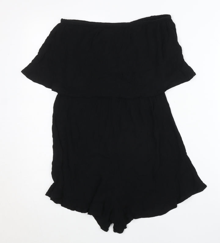 ASOS Women’s Black Tall S Off Shoulder Viscose Playsuit