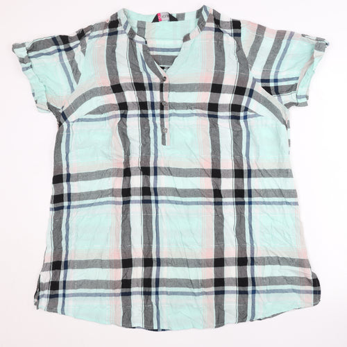 Yours Women’s Multicoloured Check Tunic Blouse UK 18 Viscose