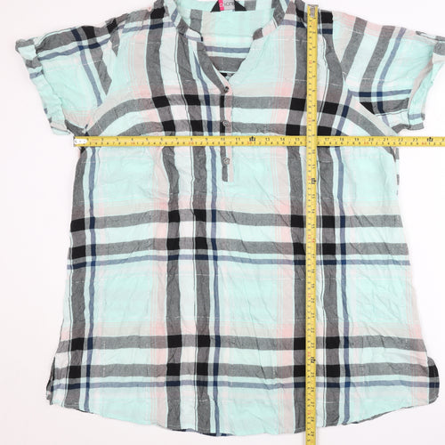 Yours Women’s Multicoloured Check Tunic Blouse UK 18 Viscose
