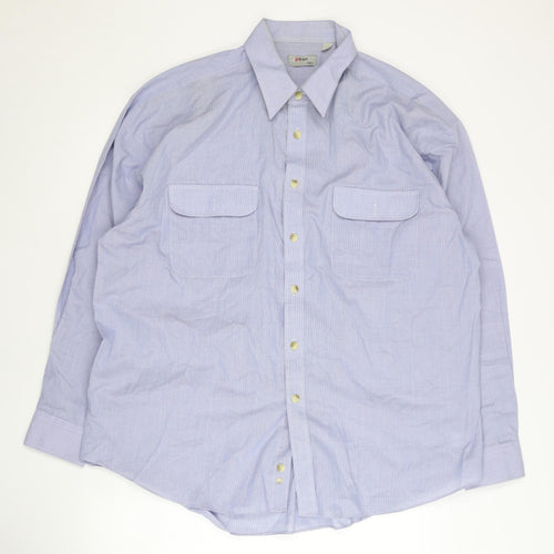 Target Men's Blue Long Sleeve Button-Up Shirt Size L 42in Regular Fit
