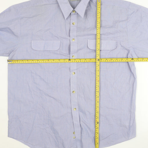 Target Men's Blue Long Sleeve Button-Up Shirt Size L 42in Regular Fit