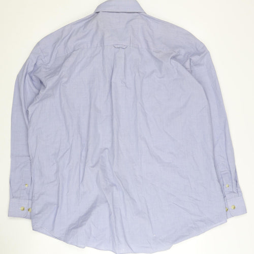 Target Men's Blue Long Sleeve Button-Up Shirt Size L 42in Regular Fit