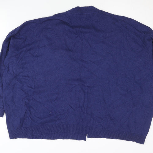 Benetton Women’s Blue Wool Blend V-Neck Cardigan Size S