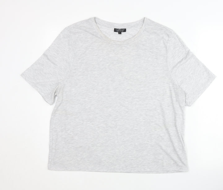 Topshop Women’s Grey Tall Size 18 Basic Short Sleeve T-Shirt