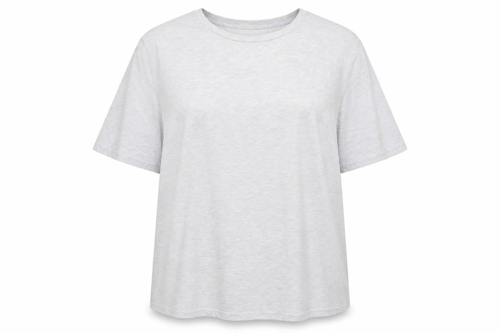 Front view of Topshop Women’s Grey Tall, size UK 18, Basic Short Sleeve T-Shirt