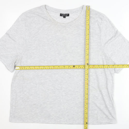 Topshop Women’s Grey Tall Size 18 Basic Short Sleeve T-Shirt