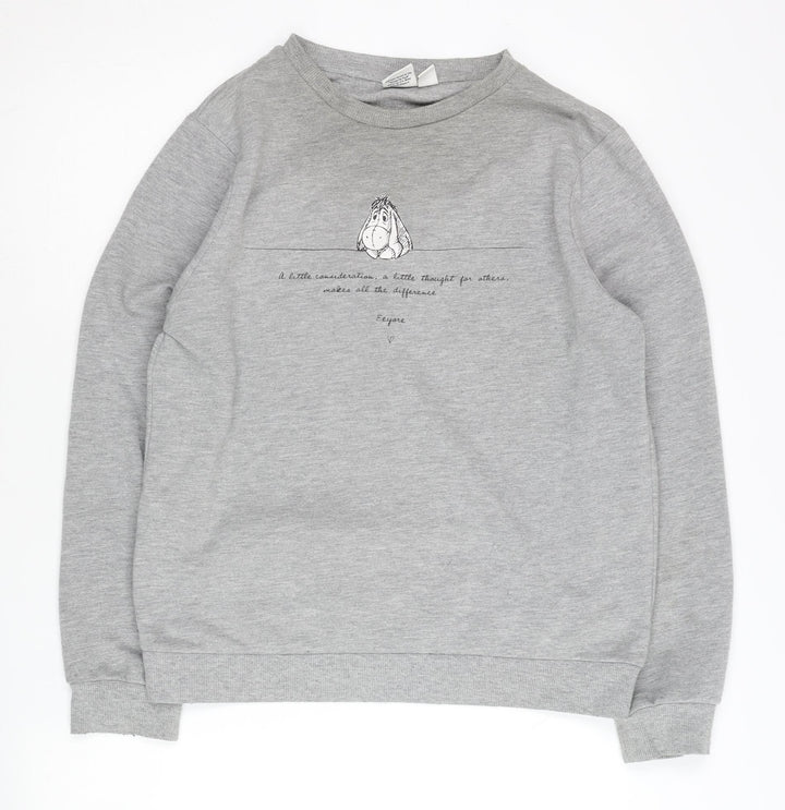 Disney Women’s Grey Eeyore Sweatshirt UK 10/12 Crew Neck Pullover