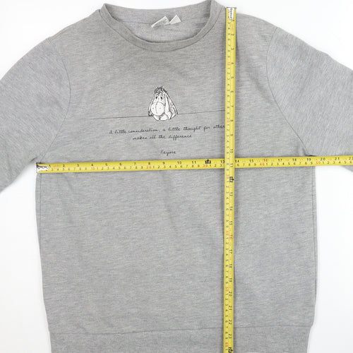 Disney Women’s Grey Eeyore Sweatshirt UK 10/12 Crew Neck Pullover