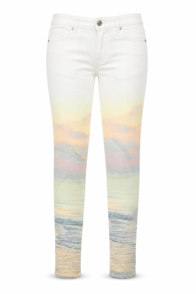 Front view of Sandwich women’s multicoloured skinny slim jeans, size UK 10, stretch