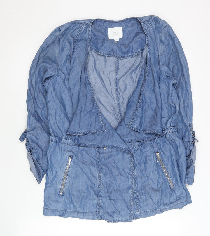 Marks and Spencer Women’s Blue Lyocell Tunic Blouse UK 14 Long Sleeve