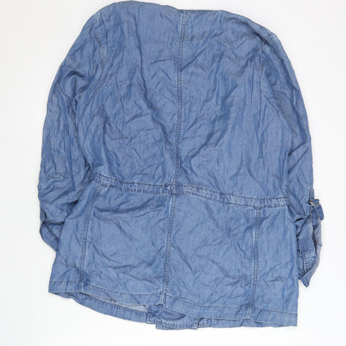 Marks and Spencer Women’s Blue Lyocell Tunic Blouse UK 14 Long Sleeve