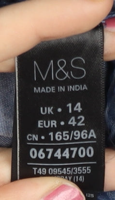 Marks and Spencer Women’s Blue Lyocell Tunic Blouse UK 14 Long Sleeve
