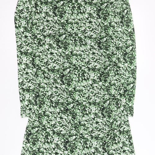 Marks and Spencer Women’s Green Shift Dress Size 10 Knee Length Long Sleeve