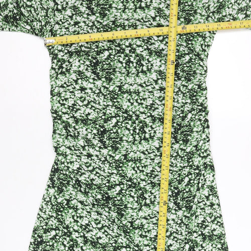 Marks and Spencer Women’s Green Shift Dress Size 10 Knee Length Long Sleeve