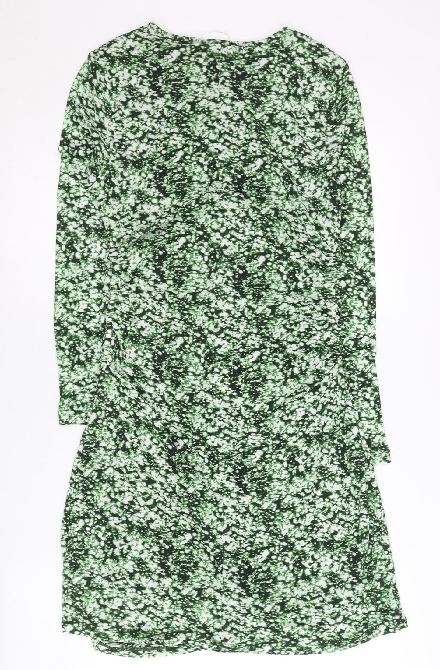 Marks and Spencer Women’s Green Shift Dress Size 10 Knee Length Long Sleeve