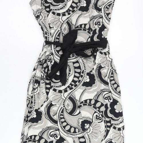 H&M Women’s Black White Geometric Sheath Dress Size 6