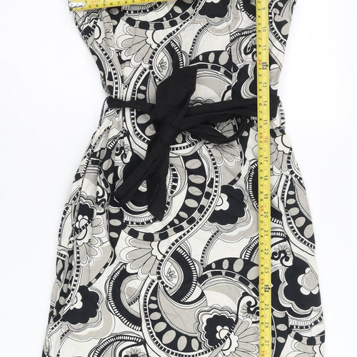 H&M Women’s Black White Geometric Sheath Dress Size 6