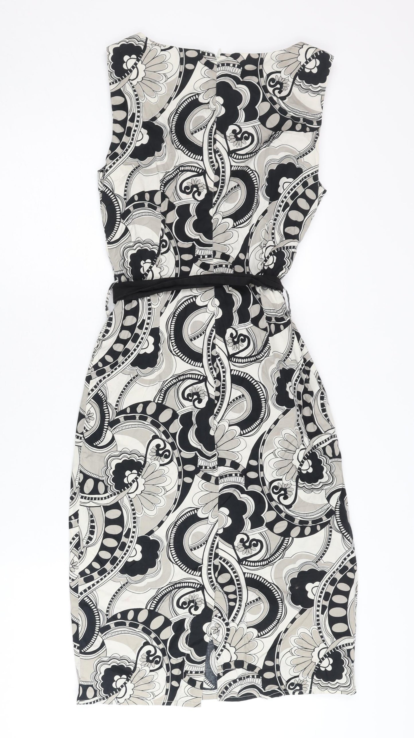 H&M Women’s Black White Geometric Sheath Dress Size 6